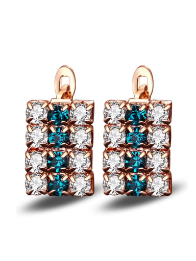 Creative Zircons Rectangle Shaped Temperaments Clip Earrings