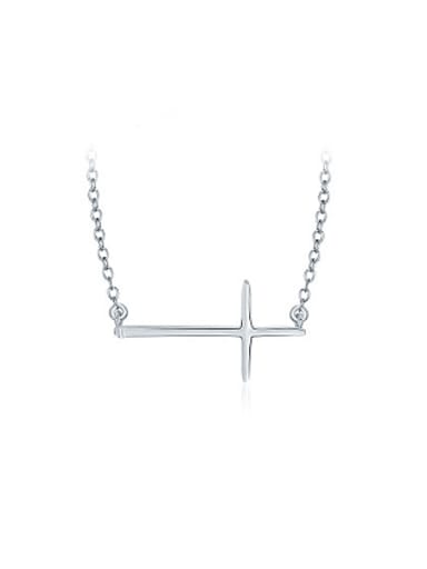 Fashion Platinum Plated Cross Shaped Necklace