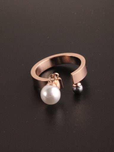 Double Artificial Pearls Opening Ring