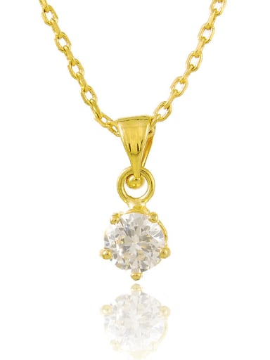 Fashion 24K Gold Plated Round Shaped Rhinestone Necklace