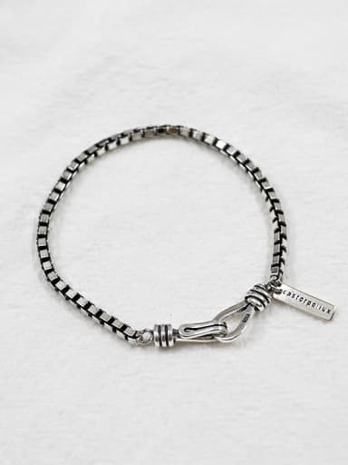 Simple Box Chain Silver Women Bracelet