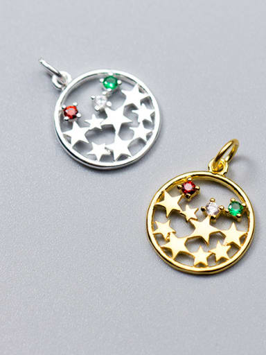 925 Sterling Silver With 18k Gold Plated Delicate Round Charms