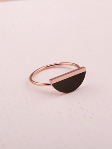 Haft Round Black Agate Ring