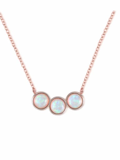 Fashion rose-gold protein write-Opal Zircon Necklace