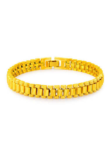 Fashionable 24K Gold Plated Geometric Shaped Bracelet
