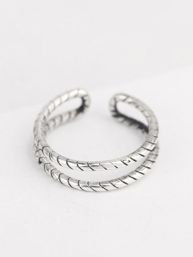 Simple Two-band Twisted Opening Ring