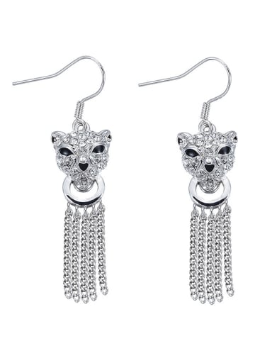 Cheetah Shaped Crystal hook earring