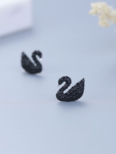 Women Swan Shaped Zircon stud Earring