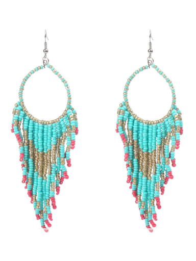 Creative Glass Beads Tassel Drop Earrings
