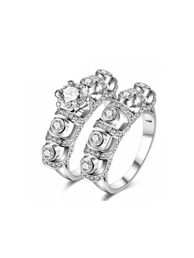 Fashion Letter U Shaped Glass Bead Ring Set