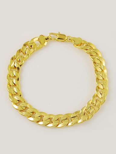 Men High Quality 24K Gold Plated Round Shaped Bracelet