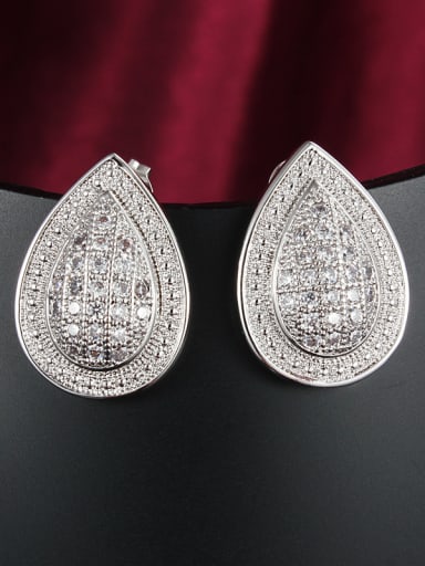 Elegant Water Drop Shaped Zircon Stud Earrings