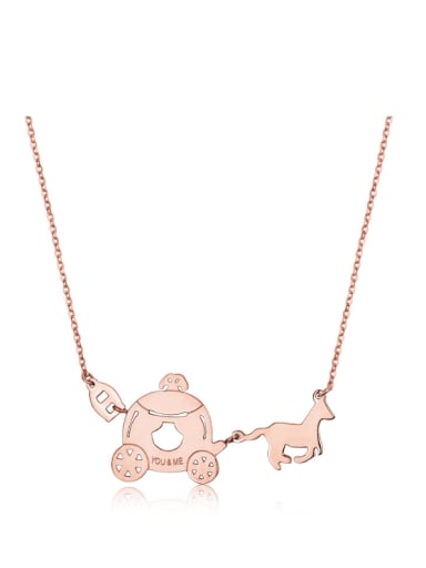 The New Korean Style Fantasy Coach Rose Gold Necklace