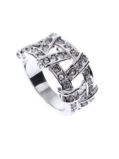 Personalized Cubic Rhinestones Alloy Ring