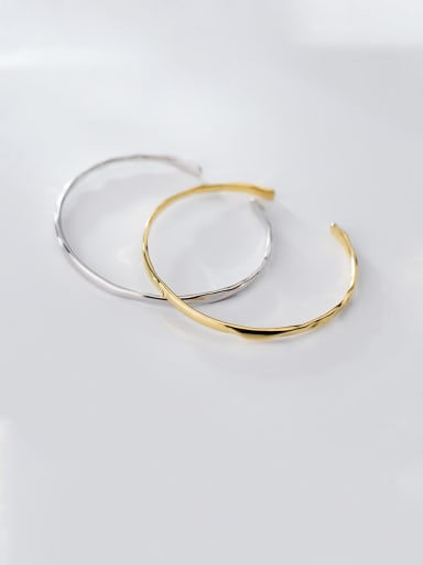 925 Sterling Silver With Smooth Simplistic Round Free Size Bangles
