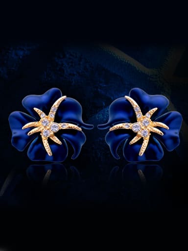 Fashion Personalized Starfish Cubic Rhinestones Alloy Earrings