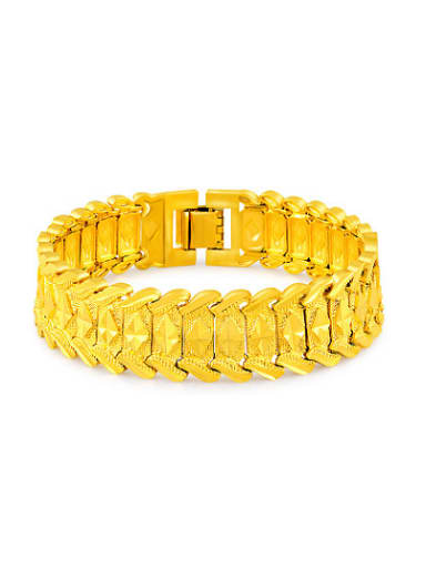 Luxury 24K Gold Plated Geometric Shaped Copper Bracelet