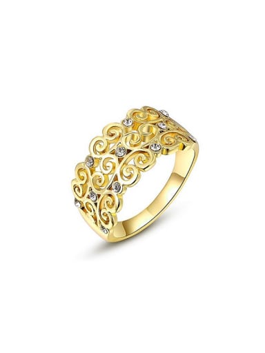 All-match 18K Gold Hollow Plant Tentacles Ring