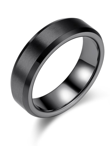 Stainless Steel With Black Gun Plated Simplistic Geometric Rings