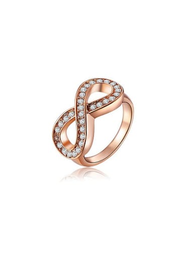 Rose Gold Plated Number Eight Shaped Crystal Ring