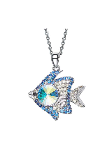 Fashion austrian Crystal Zirconias Fish Necklace