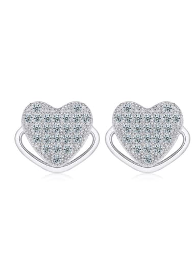 Fashion S925 Silver Heart Stud Earrings