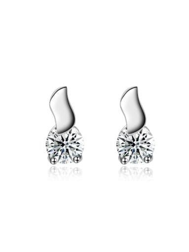 Shining Zircon Wedding Accessories Stud Earrings