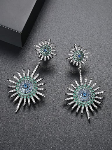 AAA zircon color Europe and America atmosphere fashion earrings gift