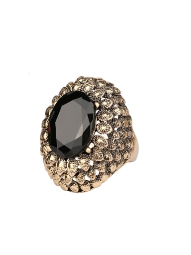 Personalized Resin stone Antique Gold Plated Alloy Ring