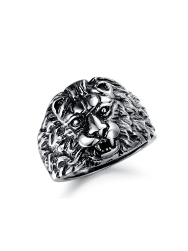 Punk style Exaggerated Lion Head Titanium Men Ring