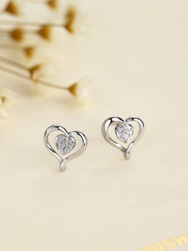 Elegant Heart Shaped Zircon Earrings