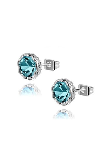 Exquisite Blue Snowflake Shaped Crystal Earrings