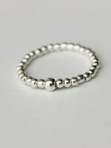 S925 silver fashion light beads Midi Ring