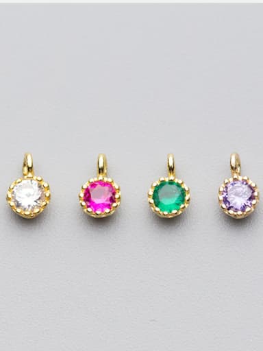 925 Sterling Silver With 18k Gold Plated Cute Round Charms
