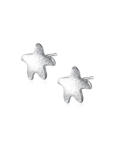 Elegant 925 Silver Star Shaped Women Stud Earrings