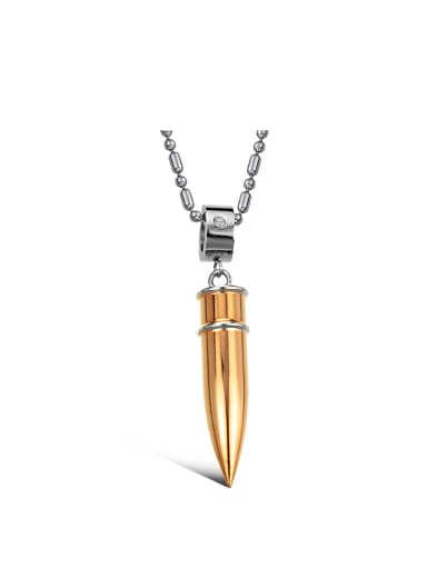 Personalized Bullet Pendant Rhinestones Titanium Necklace