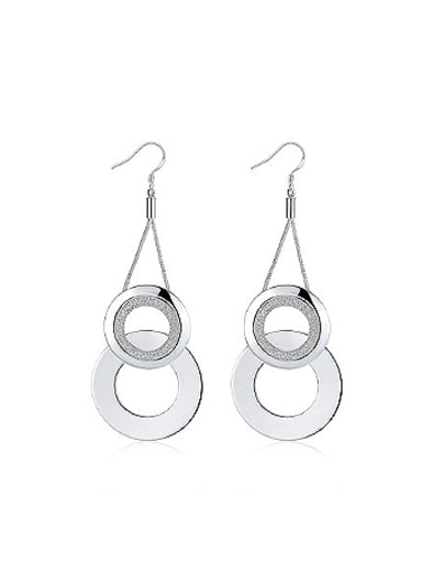 Exaggerated Double Hollow Round Earrings