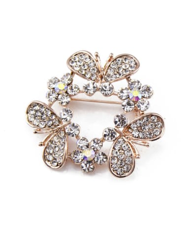 Butterfly Shaped Crystals Brooch