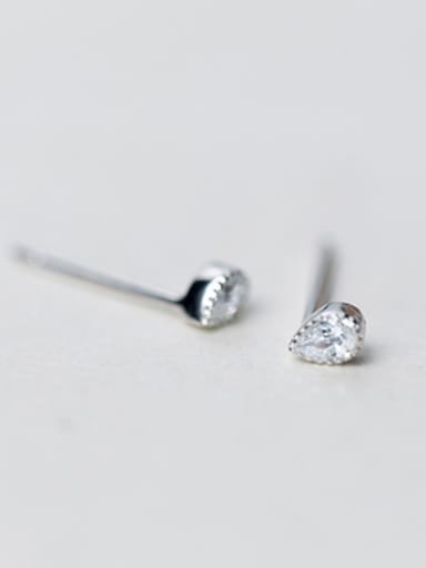 S925 silver drop shaped small stud cuff earring