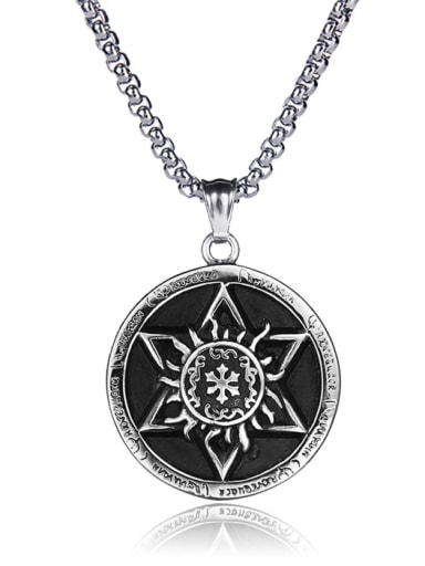 Stainless Steel With Antique Silver Plated Trendy Star of david Necklaces