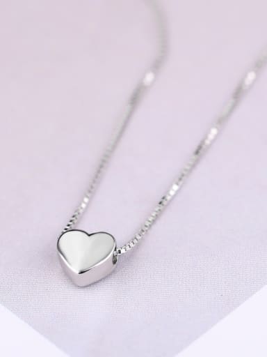 Simple Heart shaped Silver Necklace