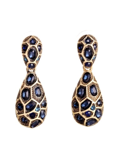 Personality Artificail Stones Alloy Stud drop earring