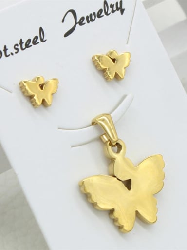 Gold Plated Butterfly Fashion Set