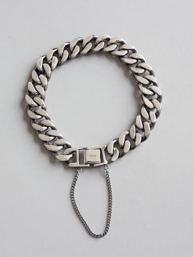 Pure silver fashion personality retro manual chain bracelet