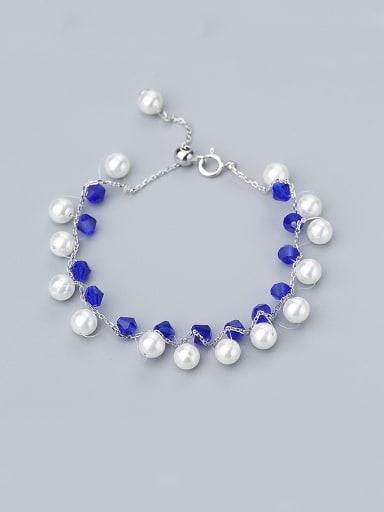 Women 925 Silver Pearl Bracelet