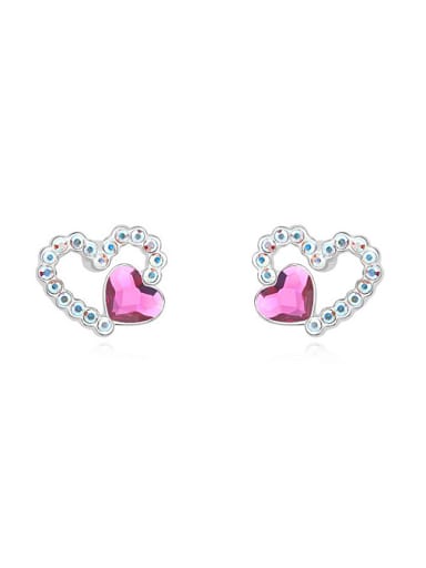 Tiny Heart austrian Crystals Alloy Stud Earrings