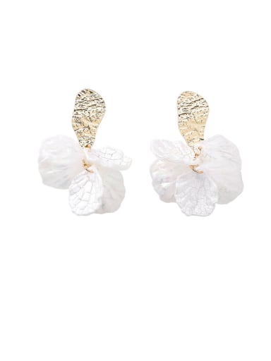 Alloy With Imitation Gold Plated Simplistic Colorful sequins Leaf Drop Earrings