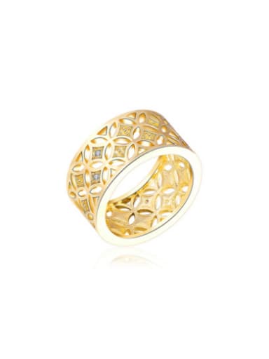 Exquisite Hollow leaf Shaped 18K Gold Ring