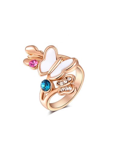 Women Colorful Butterfly Shaped Opal Ring