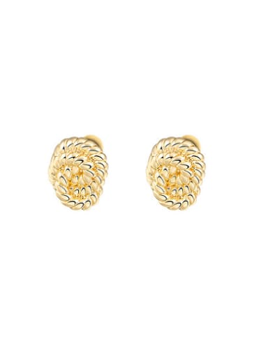 Gold Plated Twisted Rope Shaped Stud Earrings